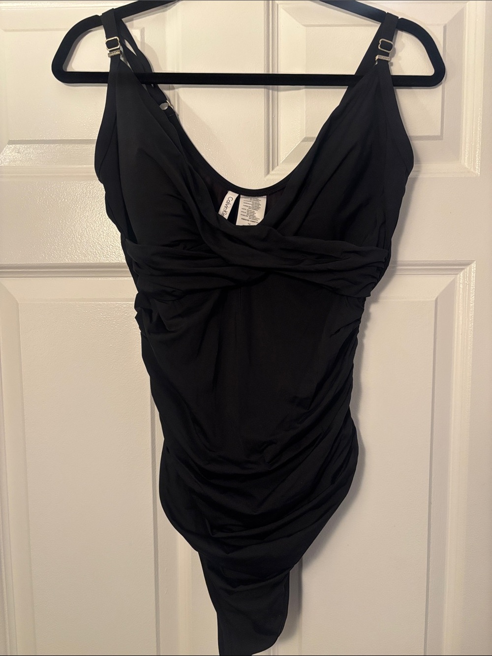 Calvin Klein Black Twist-Front One-Piece Swim